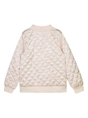 Budding Bees Girls Reversible Quilted Jacket-Cream 2