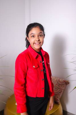 Budding Bees Girls Corduroy Solid Jacket-Red 1