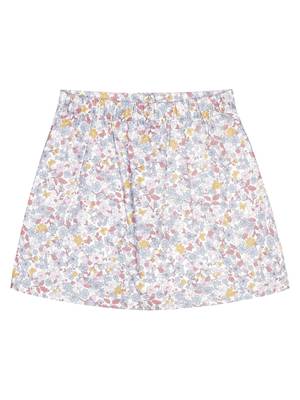Budding Bees Girls Corduroy Printed Skirt With Fake Pocket-Pink 2