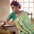 Sea green woven silk saree with blouse