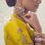 Yellow woven silk saree with blouse