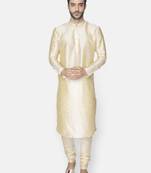 Namaskar Gold Solid dupion silk men-kurtas