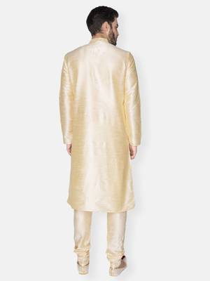 Namaskar Gold Solid dupion silk men-kurtas 4