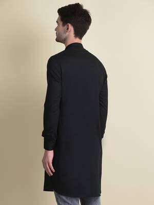 Namaskar Black Solid cotton men-kurtas 4