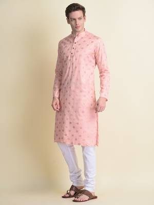Namaskar Pink Printed cotton men-kurtas 2