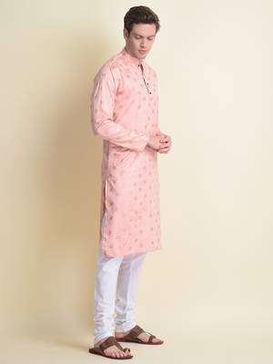Namaskar Pink Printed cotton men-kurtas 3