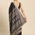 Charcoal printed poly silk saree with blouse