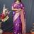 Purple Faux kanchipuram Blend Pure silk handloom saree