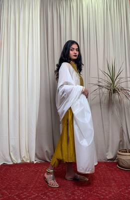 Golden plain chanderi salwar 1