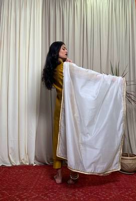 Golden plain chanderi salwar 3