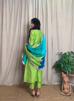 Black plain chanderi salwar 4