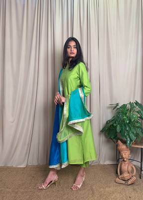 Black plain chanderi salwar 5