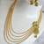 Gold tone peacock emerald mugappu multi layer necklace set dj-02125