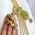 Gold tone peacock emerald mugappu multi layer necklace set dj-02125