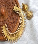 Antique pearl Lakshmi coin Necklace set dj-02160