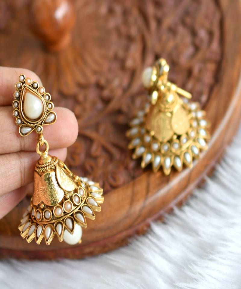 Antique pearl Lakshmi coin Necklace set dj-02160