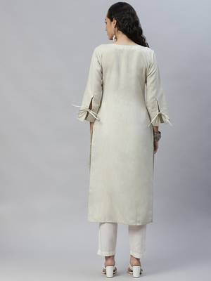 Light-green embroidered cotton cotton-kurtis 3