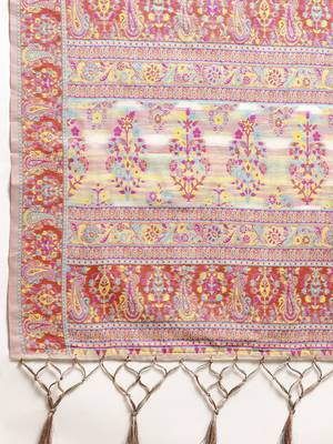 Women's Geometric Printed Woven Cotton Saree With Unstitched Blouse Piece For Wedding, Party, DailyWear and Festival 5