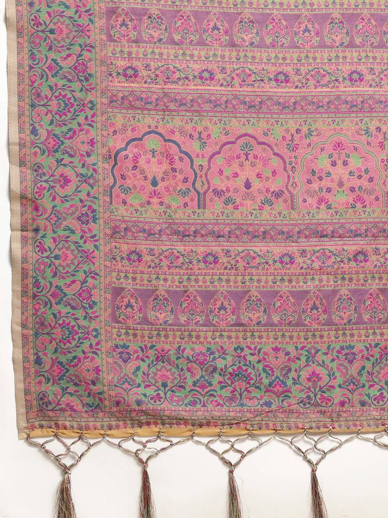 Women's Geometric Printed Woven Cotton Saree With Unstitched Blouse Piece For Wedding, Party, DailyWear and Festival