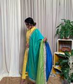 Green plain chanderi salwar