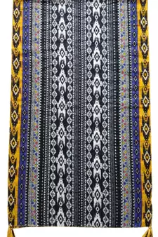 Printed scarves with fringes