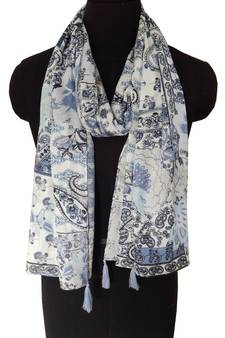 Printed Scarves With Fringes