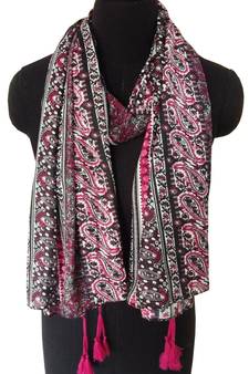 Printed Scarves With Fringes