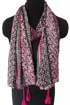 Printed Scarves With Fringes