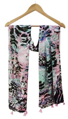 Printed Scarves With Fringes 2