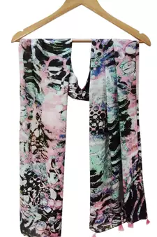 Printed Scarves With Fringes