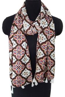 Printed Scarves With Fringes