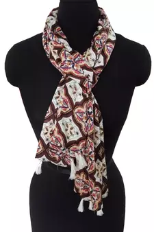 Printed Scarves With Fringes