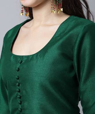 Sizzling Green Kurti with Pants and Printed Dupatta 5