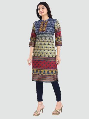 Multicolor embroidered cotton poly kurtas-and-kurtis 2