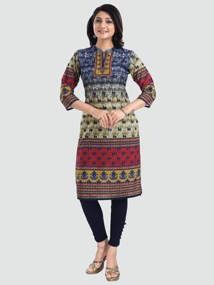 Multicolor embroidered cotton poly kurtas-and-kurtis 5