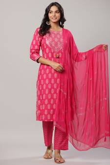 Baby-pink printed rayon ethnic-kurtis