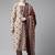 Brown printed silk ethnic-kurtis