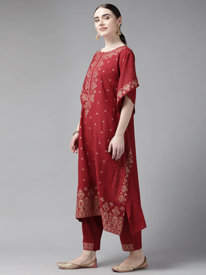 Red printed rayon ethnic-kurtis 2