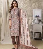 Brown printed cotton ethnic-kurtis