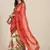 Red embroidered georgette saree with blouse