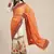 Orange embroidered georgette saree with blouse