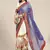 Blue embroidered georgette saree with blouse