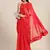 Red plain georgette saree with blouse