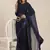 Blue plain georgette saree with blouse