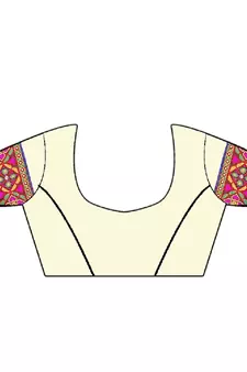Orange embroidered georgette saree with blouse