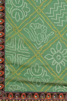 Green embroidered georgette saree with blouse