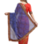 Blue embroidered georgette saree with blouse