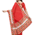 Red embroidered silk blend saree with blouse