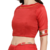 Red embroidered silk blend saree with blouse