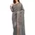 Grey embroidered cotton silk saree with blouse
